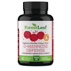 Forest Leaf  D-Mannose Defense Dietary Supplement, Made with Cranberry, Hibiscus & Vitamin C, Supports a Healthy Urinary Tract, 1000mg - 60 Caps - 1 of 4