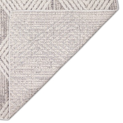 Modern Diamond Silver Handmade Flat Woven Rectangular Rug