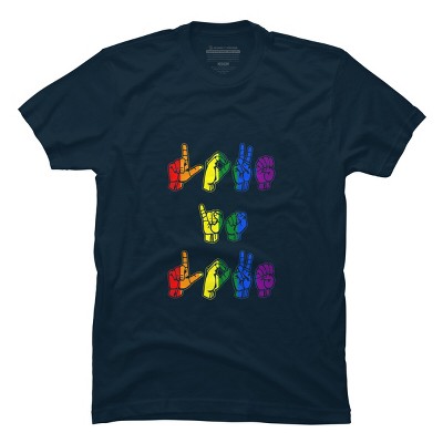 Adult Design By Humans Love Is Love Sign Language Pride By ToruSanogawa T-Shirt