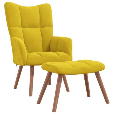 vidaXL Relaxing Chair - Mustard Yellow With Footrest