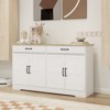 NicBex Farmhouse Sideboard Cabinet with 2 Drawers and 4 Doors Buffet Cabinet with Storage for Kitchen,Living Room, White - 2 of 4