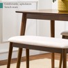 Best Choice Products 3-Piece Mid-Century Modern Upholstered Wooden Dining Set w/ 2 Bench Seats - Walnut/Cream - 3 of 4