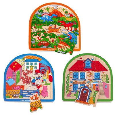 Bigjigs Toys Arched Layered Puzzle Set - Set of 3