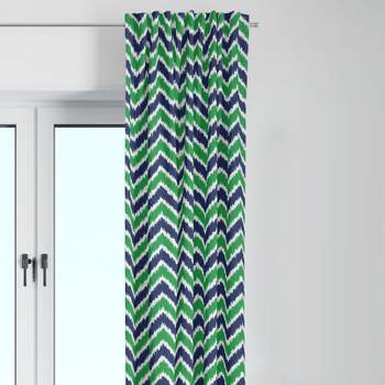 Bacati - Mix N Match Navy/Green Chevron Ikat Curtain Panel