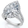 Pompeii3 Certified 3 3/4Ct Pear Shape Diamond Engagement Ring 14k Gold or Pt Lab Created - 3 of 4