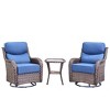 Outdoor Swivel Rocker Chair with 6 Inch Thick Cushion 2 in 1 Porch Glider Swivel Chair - Wicker Patio Furniture Patio Swivel Glider Seating - 2 of 4