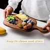 BRINJOY Wood Small Cutting Board with Handle, Walnut Wooden Chopping Boards for Bread, Vegetables & Fruits, Dinner Cheese Board with Hole(15.2"x7.3") - 3 of 4
