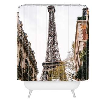 Kate Aurora Chic Bonjour Parisian Eiffel Tower Mold & Mildew Resistant  Fabric Shower Curtain : Target