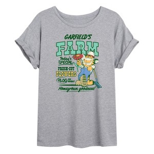 Women's - Garfield - Garfields Farm Oversized Graphic T-Shirt - 1 of 4