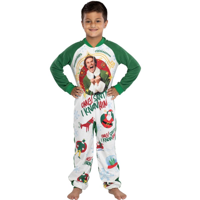 Elf The Movie Kids' OMG Santa! I Know Him! One Piece Sleeper Pajama, 4 of 8