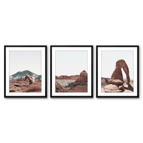 Americanflat 3 Piece 16x20 Wrapped Canvas Set - Utah National Park