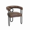 CAVINAS PU/Chenille Fabric Upholstered Accent Chair with Metal Legs and Cushion,Modern Upholstered Armchair for Living Room - 4 of 4