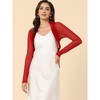 INSPIRE CHIC Women's Sheer Elegant Wedding Open Front Crop Bolero Shrugs - 2 of 4