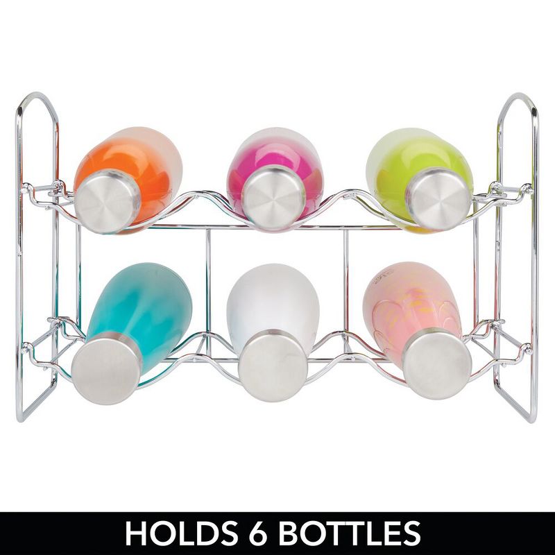mDesign Collapsible Metal Water Bottle Holder/Wine Rack, 3 of 10