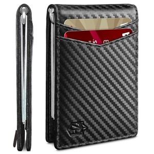 Wallet for Men-6 Slots ID Window-Mens Wallets-Slim Wallet Clip RFID Blocking-Gift for Men - 1 of 4
