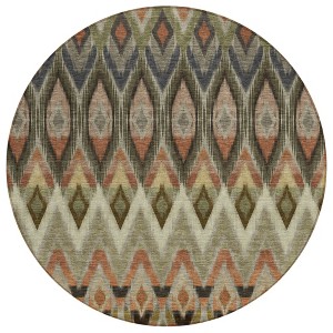 Taupe Olive Green And Beige Southwestern Washable Indoor Outdoor Area Rug - 1 of 4
