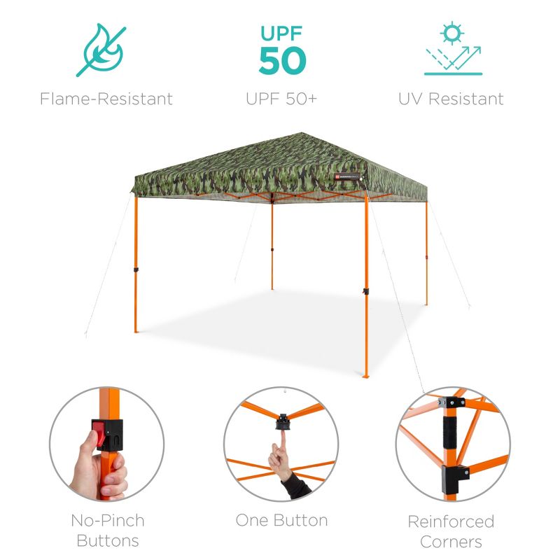 Best Choice Products 10x10ft Easy Setup Pop Up Canopy w/ 1-Button Setup, Wheeled Case, 4 Weight Bags, 5 of 10