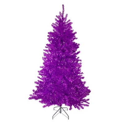 Northlight 7' Metallic Purple Tinsel Artificial Christmas Tree - Unlit ...