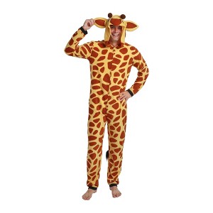Giraffe Adult Long Sleeve Hooded Cosplay Onesie Costume Union Suit - 1 of 4