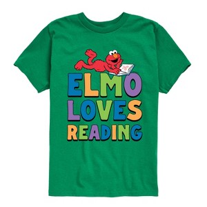 Boys' - Sesame Street - Elmo Loves Reading Short Sleeve Graphic T-Shirt - 1 of 4