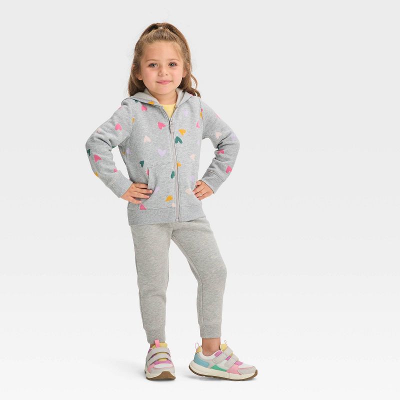 Toddler Girls' Fleece Zip-Up Sweatshirt - Cat & Jack™, 4 of 5