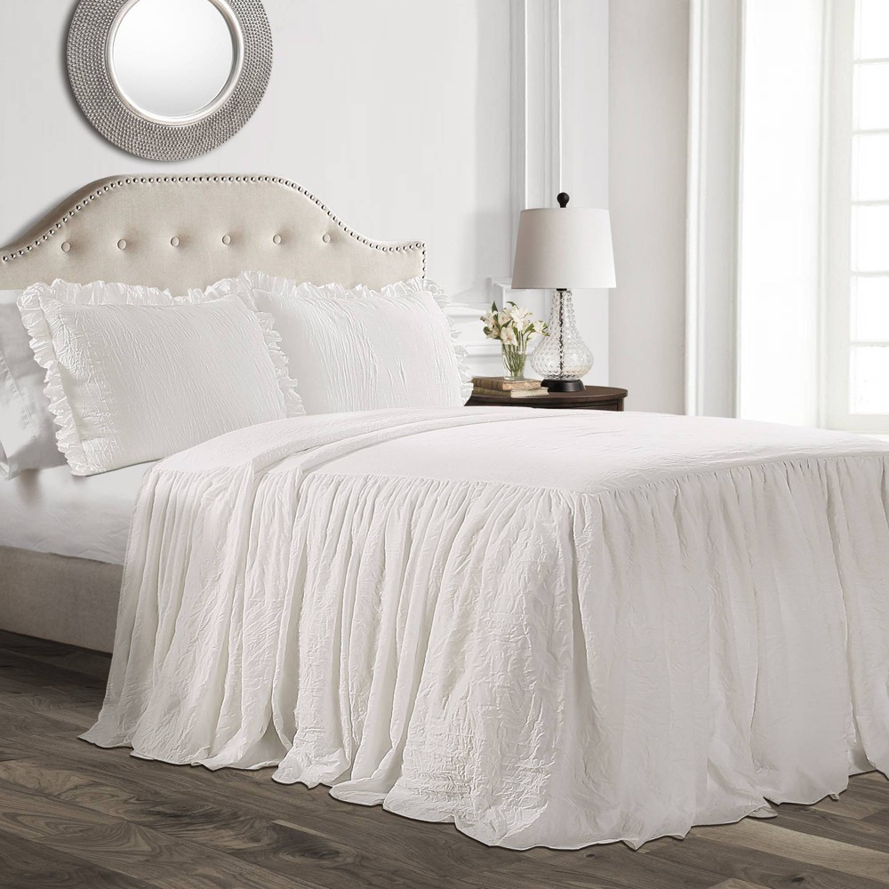 UPC 848742072646 product image for 3pc Queen Ruffle Skirt Bedspread White - Lush Décor | upcitemdb.com