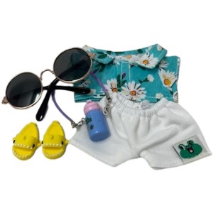 Doll Clothes Superstore 6-Piece Summer Beachwear Set for 17.5 cm Labubu Dolls – Ready for Fun in the Sun - 1 of 4