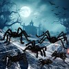 Joyfy 6Pcs Halloween Hairy Giant Spider Set Decoration,Realistic Red Eyes and Bendable Legs,Indoor/Outdoor Lawn Porch & Yard,Halloween Party Supplies - 2 of 4