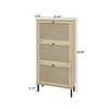 RISOKEYS Rattan Free Standing Shoe Cabinet with 3 Flip Drawers,Shoe Rack Storage Cabinet for Heels,Boots,Slippers,Entrance Hallway Entryway. - 3 of 4
