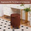 KTMBDW Round Ottoman Foot Stool with Storage and Metal Legs, Velvet Upholstered Footrest Stool Support 300lbs for Living Room Bedroom - 4 of 4