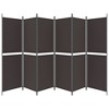 vidaXL 6-Panel Room Divider - Brown - 118.1"x70.9", Privacy Screen with Breathable Fabric and Iron Frame, Foldable and Easy to Assemble - 4 of 4