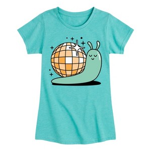Girls' - Instant Message - Disco Snail -Youth Girls Short Sleeve T-Shirt Fitted Short Sleeve Graphic T-Shirt - 1 of 4