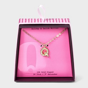 14K Gold Dipped Twisted Bubble Initial Necklace - A New Day™ Gold - 1 of 4