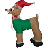 Gemmy Christmas Inflatable Rudolph the Red Nosed Reindeer in Santa Hat and Scarf, 3.5 ft Tall, Multi - 3 of 4