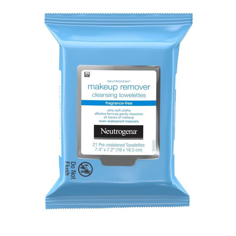 Neutrogena Makeup Remover Cleansing Towelettes, Fragrance Free - 21 ct, 1 of 8