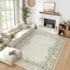 Modern Machine Washable Area Rugs Floral Printed Floor Carpet Non Slip Backing Stain Resistant Indoor Soft Mat - 3 of 4