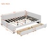Full Size Upholstered Daybed with Storage Drawers and Backrest, Linen Sofa Bed for Bedroom or Guest Room-Baofuwish - 4 of 4