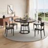 47" Inch Round Dining Table for 4, Round Tables with Storage and Metal Legs, Farmhouse Dining Room Circle Dinner Table for Dining Room Kitchen - 3 of 4