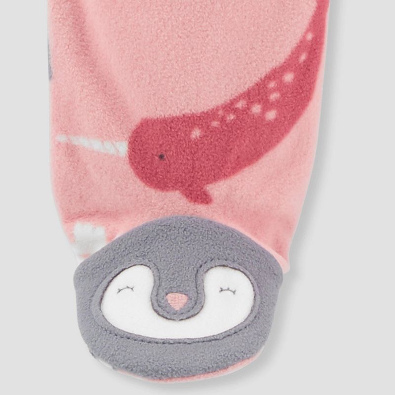 Carter's Just One You®️ Baby Girls' Sea Animals Fleece Footed Pajama - Rose Pink , 5 of 6