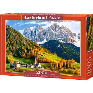 2000 Piece Jigsaw Puzzle, Church of St. Magdalena, Dolomites, Italy, Europe, Scenic, Travel-inspired Puzzle, Adult Puzzle, Castorland C-200610-2 - 1 of 4
