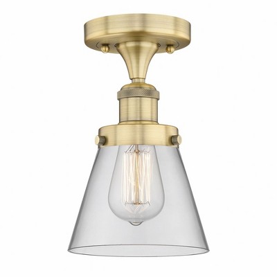Cone - 1 Light Semi-Flush Mount In Industrial Style-8.25 Inches Tall and 6.5 Inches Wide