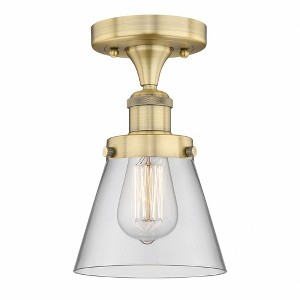 Cone - 1 Light Semi-Flush Mount In Industrial Style-8.25 Inches Tall and 6.5 Inches Wide - 1 of 1