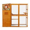Resenkos Tall 70" Outdoor Cat Catio, 4-Level Windowed Cat Enclosure, Weatherproof Roof, 2 Cozy Rooms, 2 Platforms, Orange With Colorful Patterns - 4 of 4