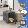 FONTOI Dog House Medium Size Resin Dog Kennel Furniture Weatherproof End Table for Indoor Living Spaces Outdoor Patios, Black, 29.65"*21.34"*25.28" - 4 of 4