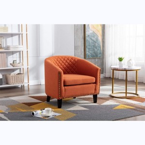 HOMEFUN Mid-Century Orange Accent Chair, Comfy Single Sofa with Padded Seat - 1 of 4