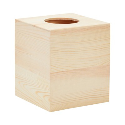 Unfinished Pine Wood Tissue Box Cover for DIY Crafts