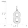 Black Bow Jewelry Sterling Silver, Athletic Collection, Small Polished Number 8 Pendant - 4 of 4