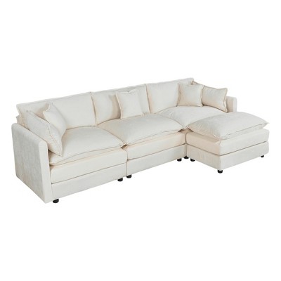 NicBex Couches for Living Room Deep Seat Sofa Couch Upholstered 2 Seater Sleeper Loveseat Sofa with 4 Pillows for Bedroom