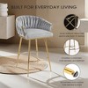 QingMoon Velvet Bar Stools, Hand Woven Counter Height Chairs Set of 2 with Wave Backrest and Adjustable Non-Slip Glides for Kitchen Island, Pub - 4 of 4