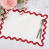 Saro Lifestyle 100% Linen Scallop Border Placemat (Set of 4) - 4 of 4